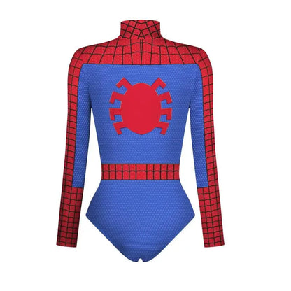 Women Spiderman Swimsuit Superhero Captain Marvel Bodysuit Anime Black Panther Cosplay Costume Long Sleeve Halloween Outfits