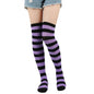 1 Paar stylische knielange JK-Socken, Damen-Streifensocken, hohe Socken, Mädchen-Oberschenkel-Socken. Mehrfarbige gestreifte niedliche Socken