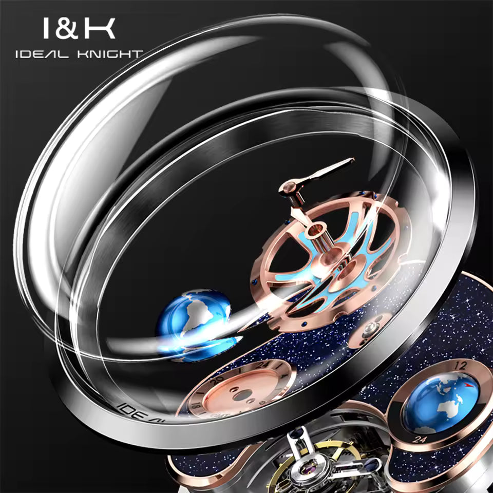 IDEAL KNIGHT 6805 Blue Earth Tourbillon Watch