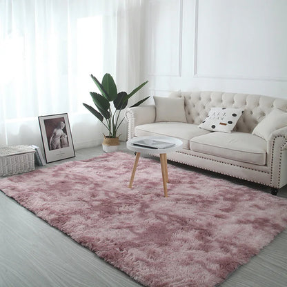 VIKAMA Tie-Dye Plush Carpet Living Room Decoration Soft Fluffy Home Mat Children's Room Baby Crawling Non-Slip Blanket