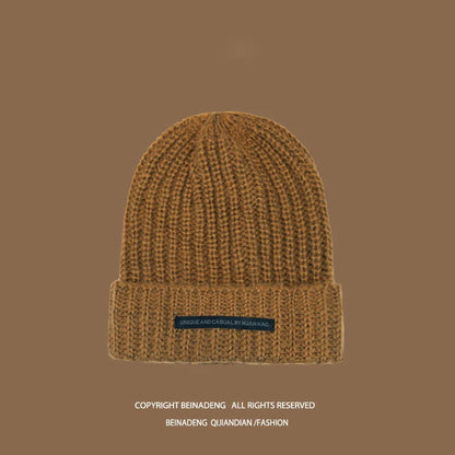 2023 Fashionable Men's Autumn And Winter Knitted Hats Large Size Warm Cold Beanie Hat Loose Big Head Ware Knitting Hat For Men