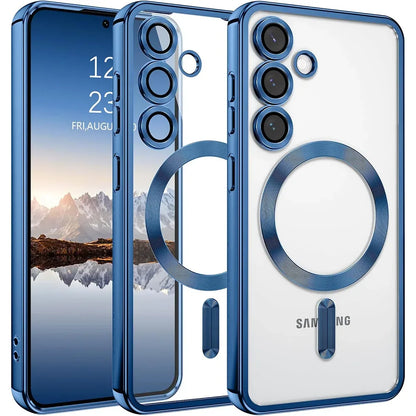 Samsung phone case with blue accents on a white background