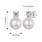 Bamoer U 0.1CT Mini Moissanite Pearl Stud Earrings Natural Freshwater Drop Earrings Lab Diamond 925 Sterling Silver Jewelry Gift