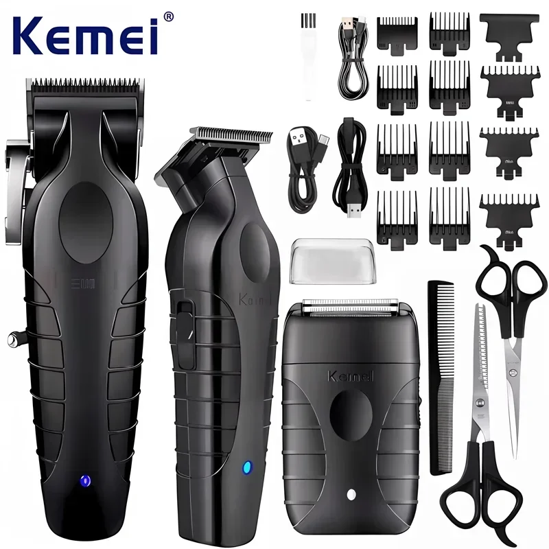 Kemei Professional Haarschneider-Set Elektrorasierer Herren-Haarschneidemaschine Haarschneider-Set für Herren Elektrischer Trimmer