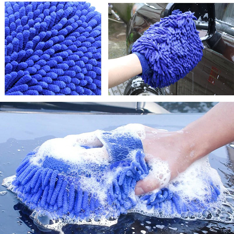 Chenille Microfiber Car Wash Gloves - Scratch Free