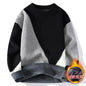 Neue Winter Herren Fleece Warme Strickpullover Mann O-Ausschnitt Gestreifte Freizeitpullover Gute Qualität Männliche Pullover Winterkleidung 4XL