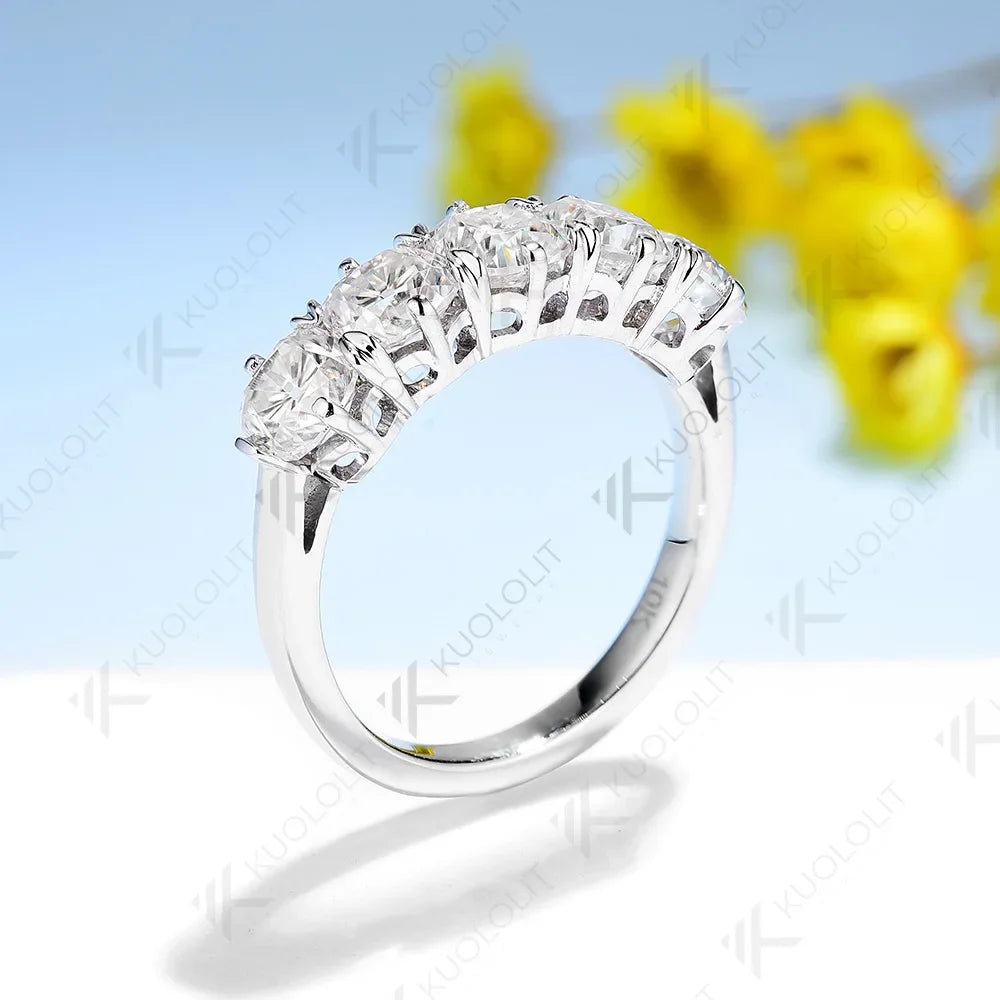 Kuololit 2.5CTW OMC Moissanite Rings for Women Solid 18K 14K 10K 925 Silver Yellow Gold Cushion Cut for Anniversary Engagement