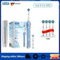 Oral B Elektrische Zahnbürste Pro 4000 3D-Reinigung Tägliche Reinigung Zähne Sichtbarer Andrucksensor 4 Modi Zahnfleischpflege Wasserdicht Wiederaufladbar