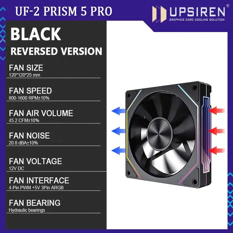 UPSIREN UF-2 PRISM 5 PRO 12CM ARGB PC Case Fan
