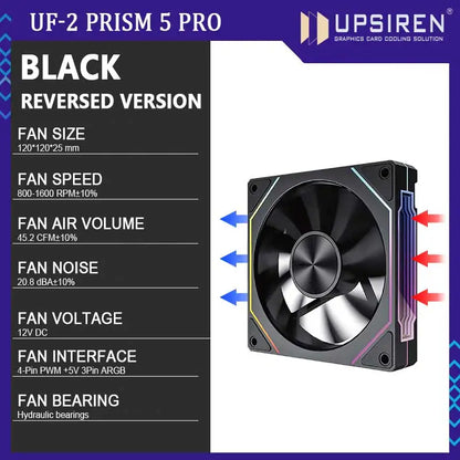 UPSIREN UF-2 PRISM 5 PRO 12CM ARGB PC Case Fan