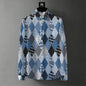Men's Abstract Color-Block Stripe Print Shirt