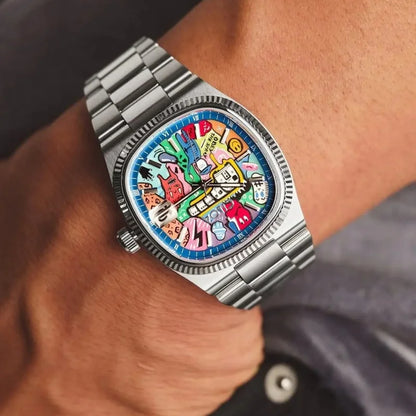 Quadratische Retro-Uhr für Herren – Luxuriöse wasserdichte Quarzuhr aus Edelstahl, minimalistische Anzuguhr als Geschenk