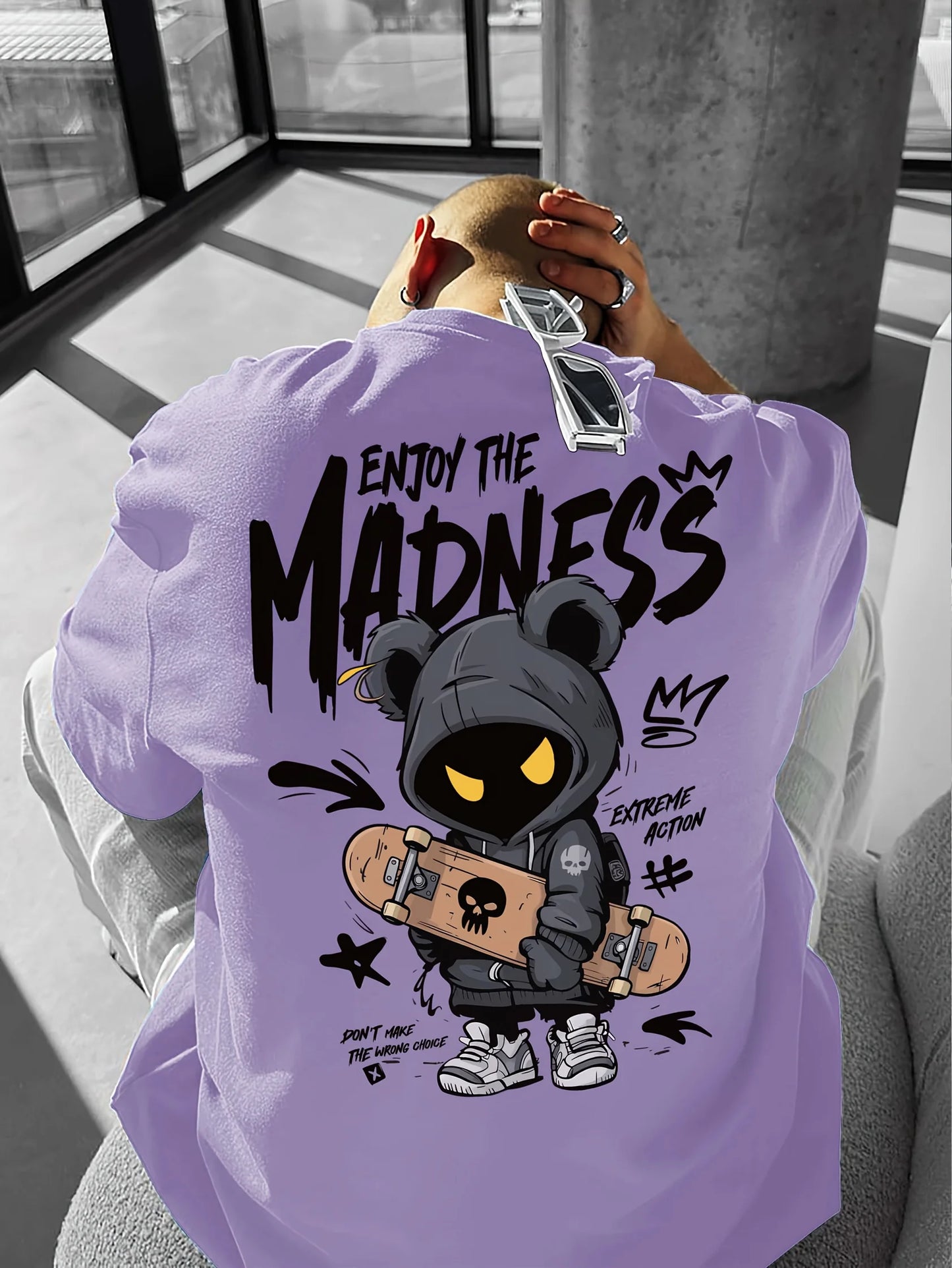 Men's Cartoon Letter Print Street Style T-Shirt