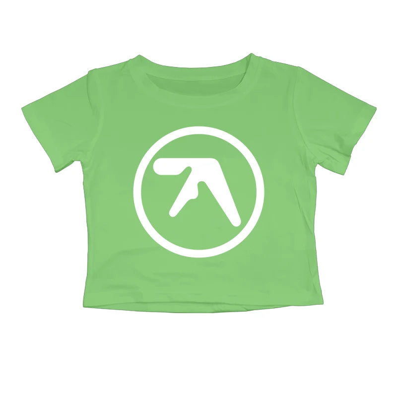 Punk Aphex Twin Print Oversize Hip Hop Women Crop Top Tee