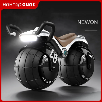 Children's toy bike with large wheels on a dark background, featuring the brand 'HAHA GUAI'.