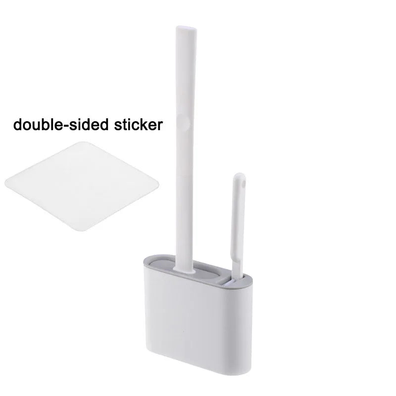 Wall Hanging Silicone Toilet Brush with Holder