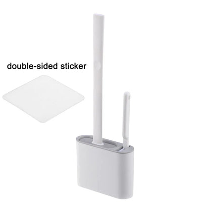 Wall Hanging Silicone Toilet Brush with Holder