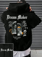 Dream Maker Brave Skulptur Muster Herren Kleidung Kreative Taschen Hoodies Hip Hop Herbst Streetwear Fleece Casual Herrenbekleidung