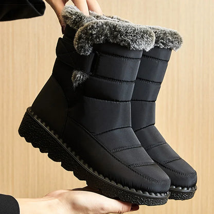 Women's Boots 2025 Trend Winter Shoes For Woman Winter Boots Ankle Low Heels Waterproof Snow Boots With Fur Shoes