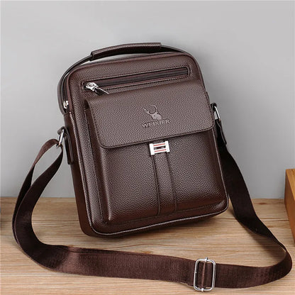 Herren Umhängetaschen wasserdicht Vintage Herrenhandtaschen Große Kapazität PU Leder Tasche Herren Kuriertaschen Tragetasche