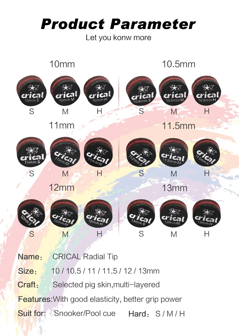 NEW CRICAL Billiard Pool Cue Tips 5pcs Buy 5 Get 6 Carom Cue Tip/Snooker Cue Tip 10mm 10.5mm 11.5mm 13mm Billiard Accessories