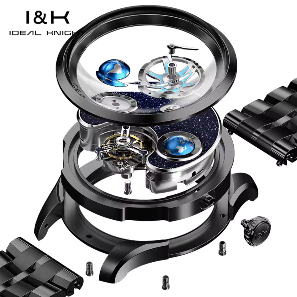 IDEAL KNIGHT 6805 Blue Earth Tourbillon Watch