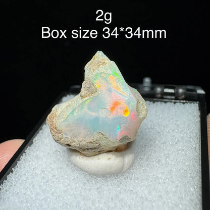 Natural Ethiopia Opal Gem Mineral Specimen Box