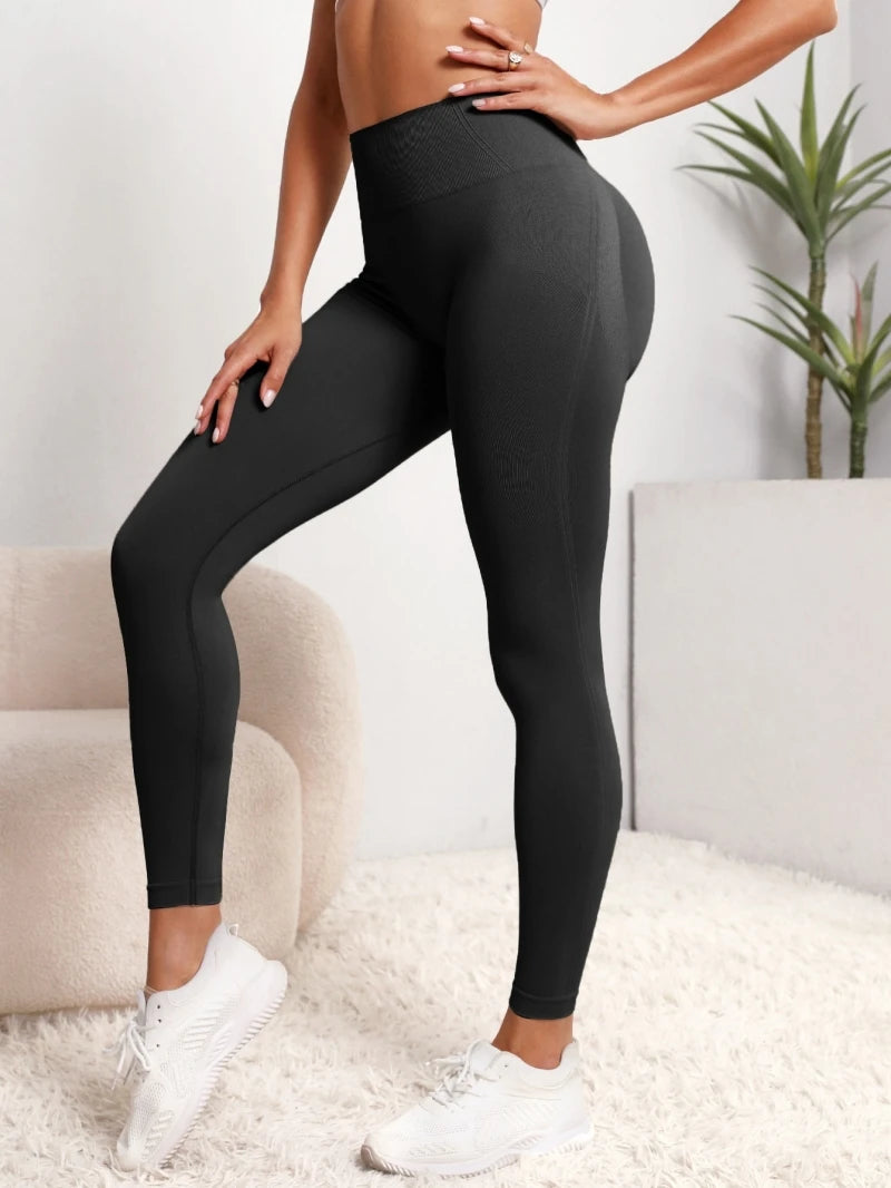 Neue High-Waist-Yogahosen für Damen - bauchkontrollierende Leggings, dehnbare weiche Trainings-Laufhosen, bequeme Fitness-Sporthosen"