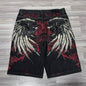 Amerikanische Retro Gothic Damen Denim Shorts Muster Stickerei Loose Unisex Shorts Y2K Printing Korean Casual Fashion Paar Shorts