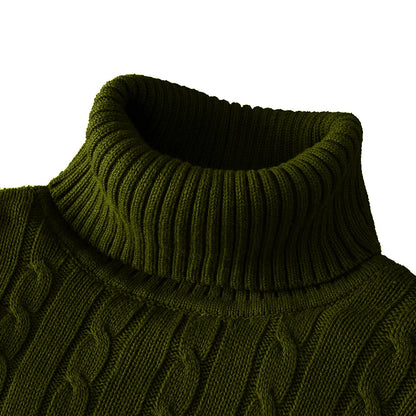 Rollkragenpullover lässig Herren Rollkragen Strickpullover Warmer Herren Pullover Wollpullover