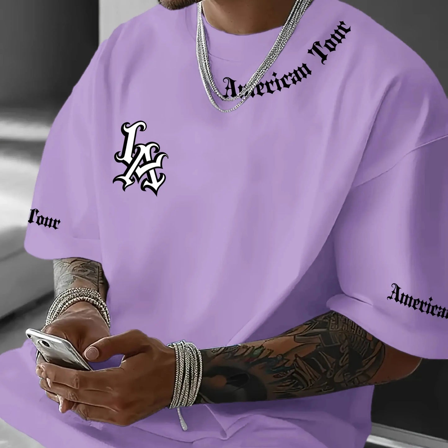 Men's Graphic Letter Print T-Shirt | Round Neck