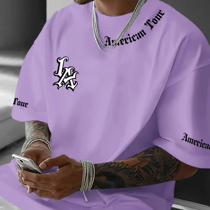 Men's Graphic Letter Print T-Shirt | Round Neck