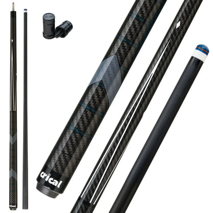 CRICAL CL-PRO Carbon Fiber Pool Cue Stick with 12.5mm Tip 3 * 8/8 Joint Pin  Low Deflection  for Professional 1/2 Billiard Cue