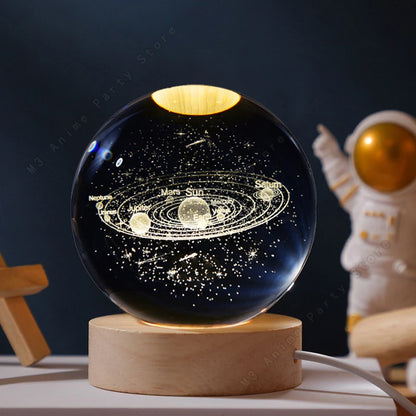 3D Crystal Ball Galaxy Night Light LED Lamp 5cm