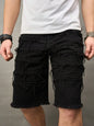 Men's Black Straight-Leg Denim Shorts