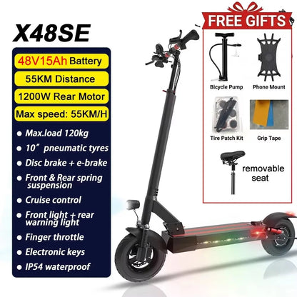 Adult Off-Road Foldable E-Scooter 36V-72V Options