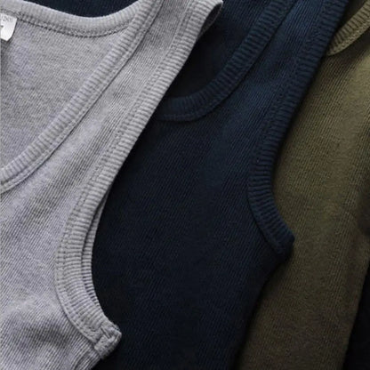 3er-Pack Baumwoll-Herren-Tanktops Ärmellose feste Muscle-Unterhemden Herrenbekleidung U-Ausschnitt Fitnessbekleidung Damen ärmelloses Shirt