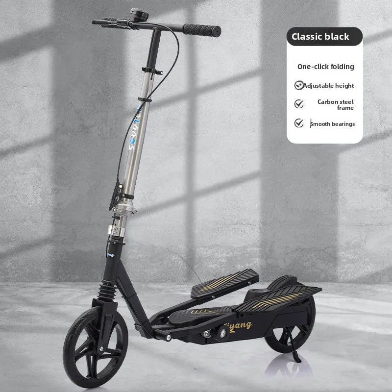 Wholesale Folding Kick Scooter with Shock Absorbers Dual Wing Design Commuting Portable Adult Student Scooter Kick Scooter