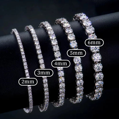 S925 Sterlingsilber Hochwertiges Modisches D-Farbe VVS1 Voll-Moissanite Tennisarmband für Frauen Hochzeitsverlobungsschmuck