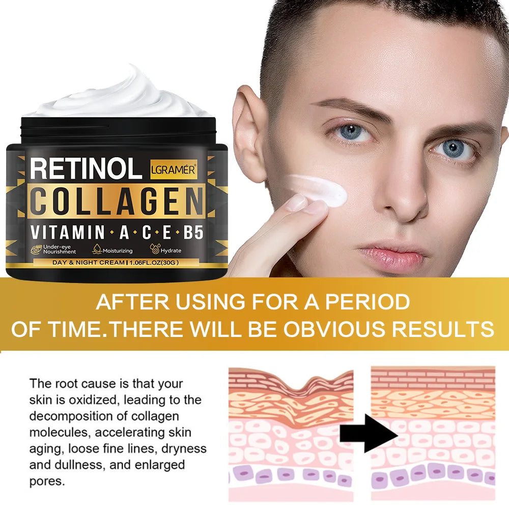 Men's Retinol Collagen Face Cream | Anti-Aging Skincare