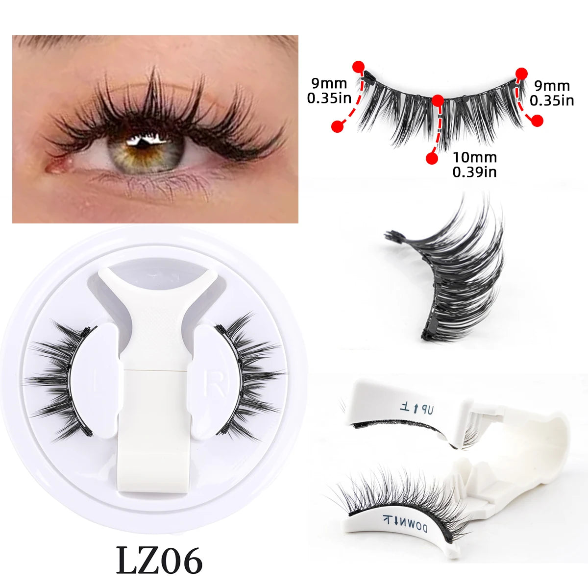 Heiß 1 Paar magnetische Wimpern, handgefertigt, flauschige Nerz-Imitat-Wimpern, wiederverwendbare natürliche falsche Wimpern und magnetische Pinzetten Set Make-up