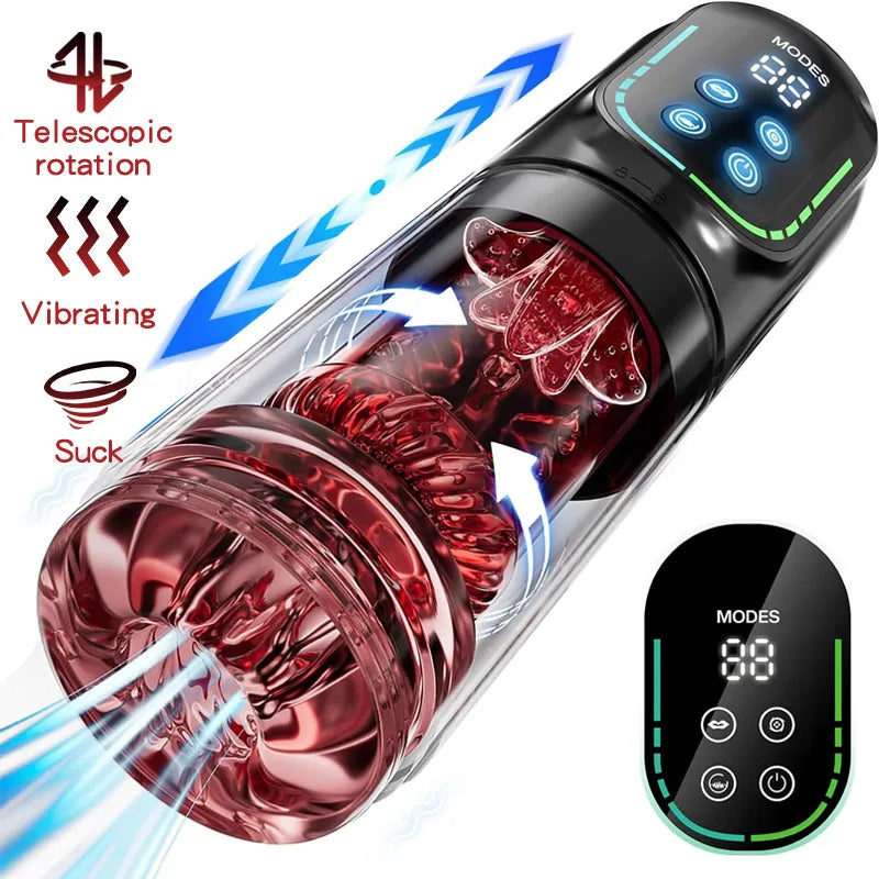 Telescopic Rotation Masturbator Cup Male Sex Toy Automatic Piston Blowjob Vagina Masturbation