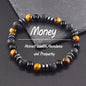 Classic Black Natural Labradorite Volcanic Stone Beads Bracelet Women Men Spiritual Protection and Energetic Banlance Jewelry