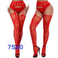 Women Fishnet Open Crotch Suspender Tights XXXL