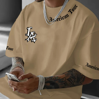 Men's Graphic Letter Print T-Shirt | Round Neck