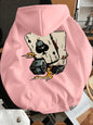 Men's Poker Card Print Hoodie Pullover Hoodie Sweater