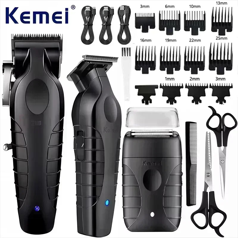 Kemei Professional Haarschneider-Set Elektrorasierer Herren-Haarschneidemaschine Haarschneider-Set für Herren Elektrischer Trimmer