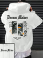 Dream Maker Brave Skulptur Muster Herren Kleidung Kreative Taschen Hoodies Hip Hop Herbst Streetwear Fleece Casual Herrenbekleidung