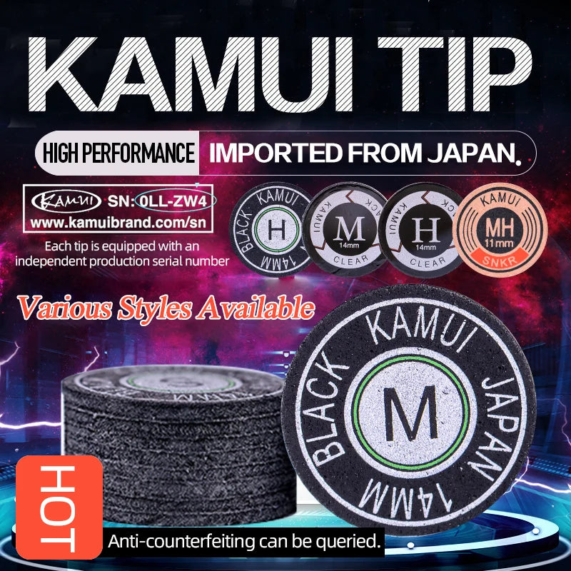 Kamui tip packaging with various styles on a colorful background