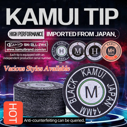 Kamui tip packaging with various styles on a colorful background
